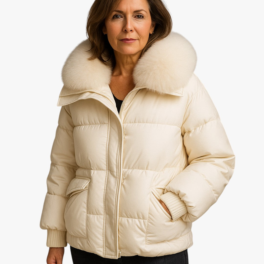 Kurze Damenjacke mit Steppoptik – Wintermodell