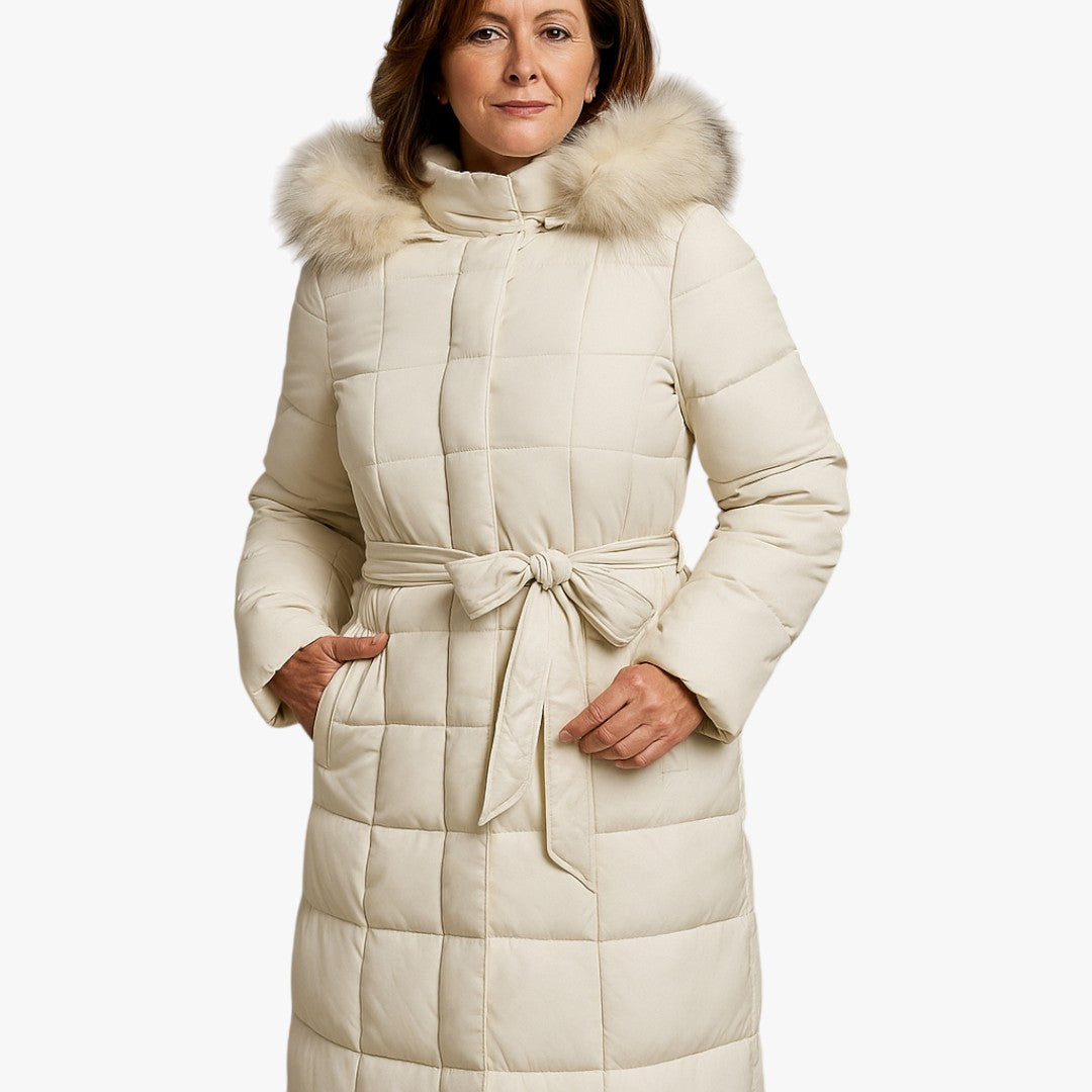Langer Damenparka mit Kapuze – Warmes Wintermodell