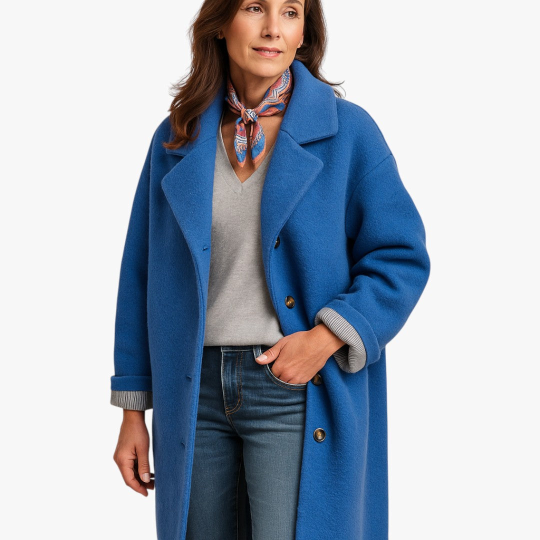 Langer Damenmantel mit Kapuze – Wintermodell